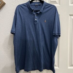 Polo‎ Ralph Lauren Blue Short Sleeve Polo Collard Shirt XL